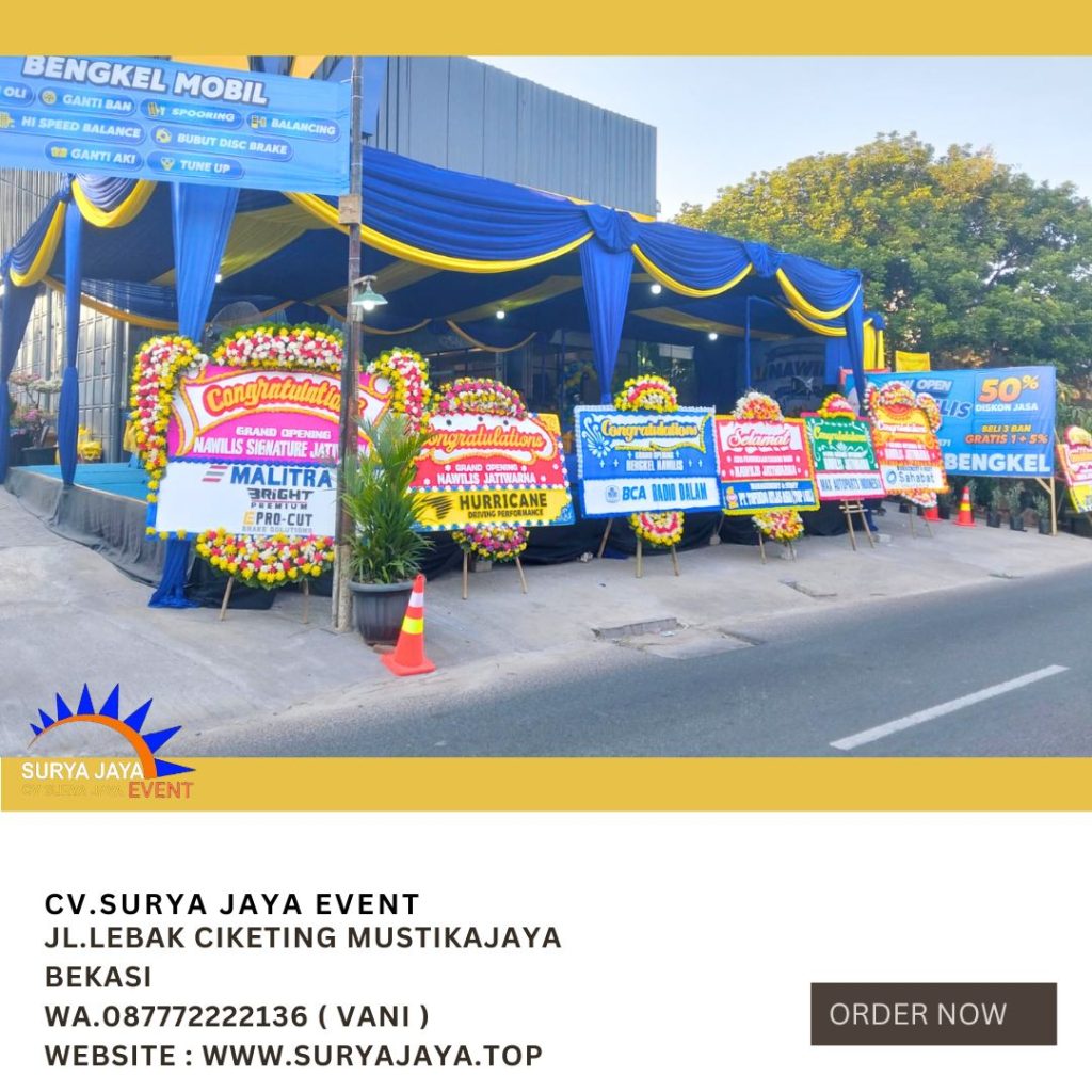 Sewa Tenda Dekorasi kain biru Bekasi