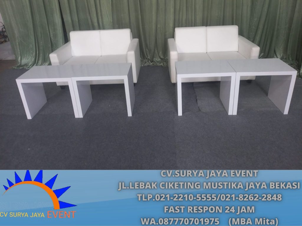 Sewa Sofa Dan Meja HPL Putih Jakarta