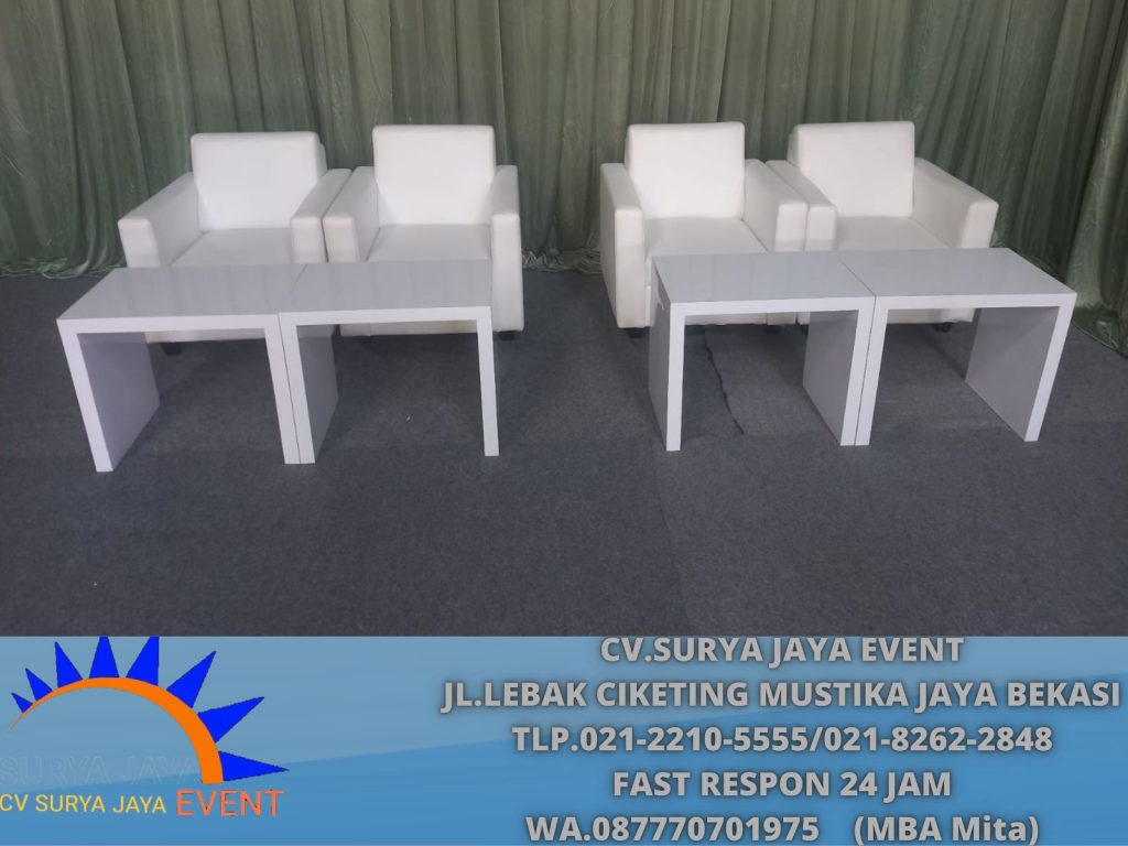 Sewa Sofa Dan Meja HPL Putih Jakarta