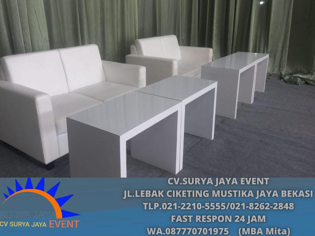 Sewa Sofa Dan Meja HPL Putih Jakarta