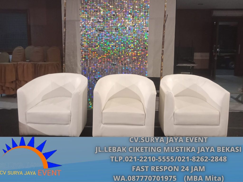 Sewa Sofa Oval Putih Event Jakarta Pusat