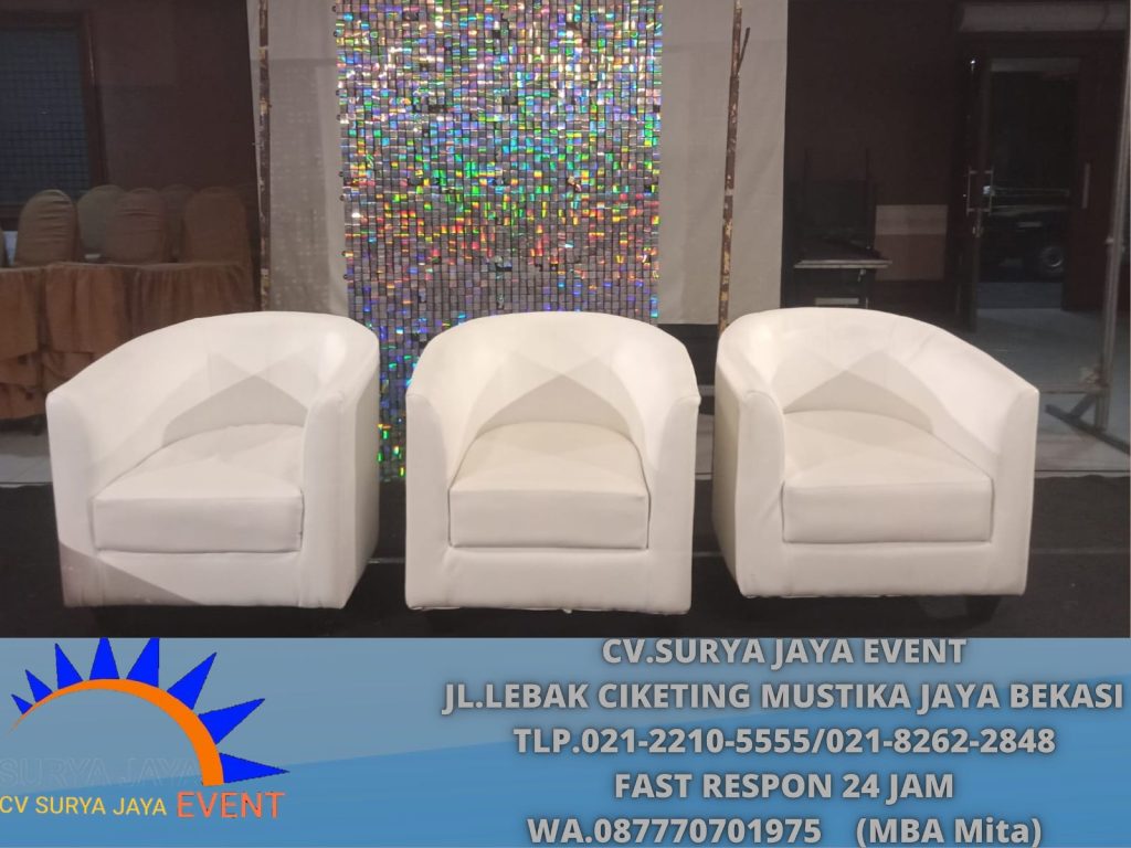 Sewa Sofa Oval Putih Event Jakarta Pusat