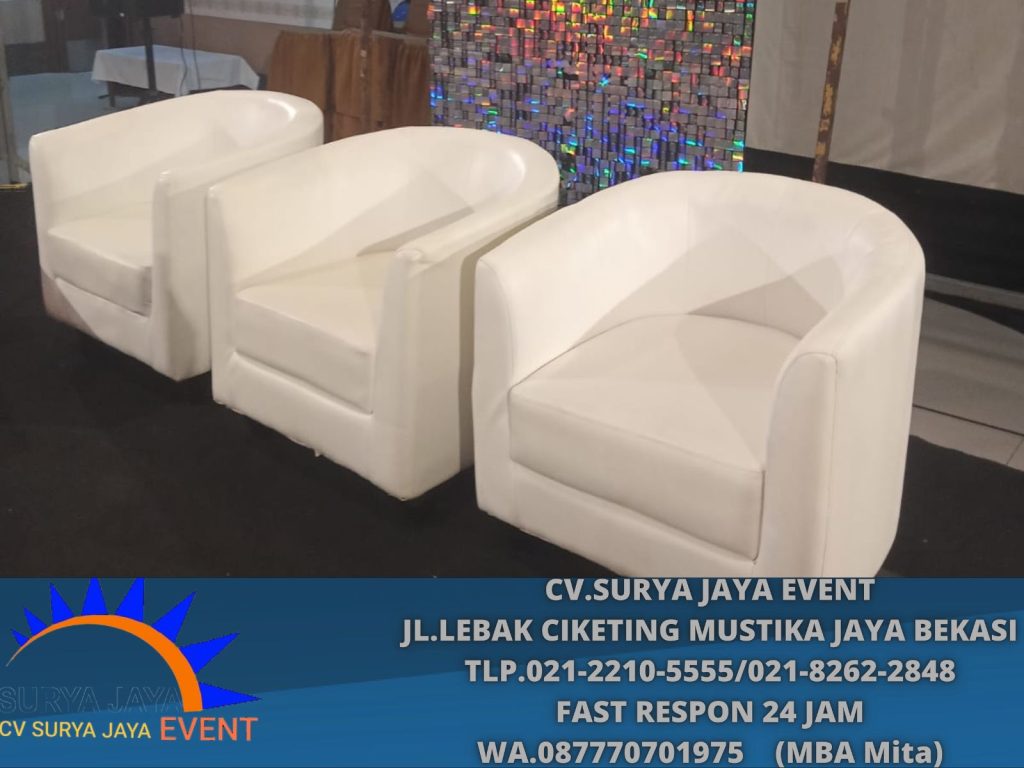 Sewa Sofa Oval Putih Event Jakarta Pusat