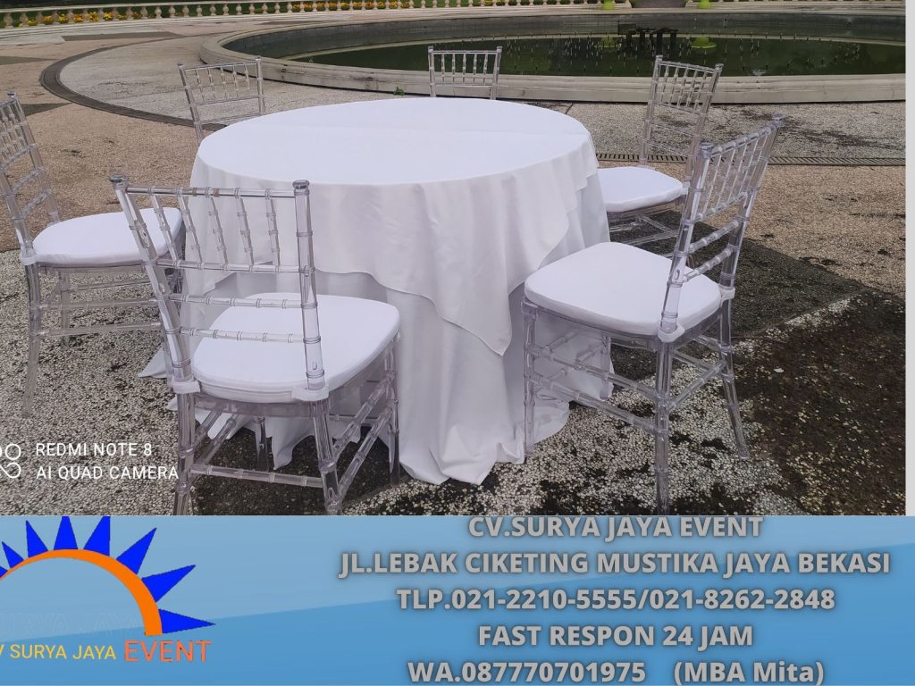 Sewa Round Table,Kursi Tiffany Acrylic Jakarta