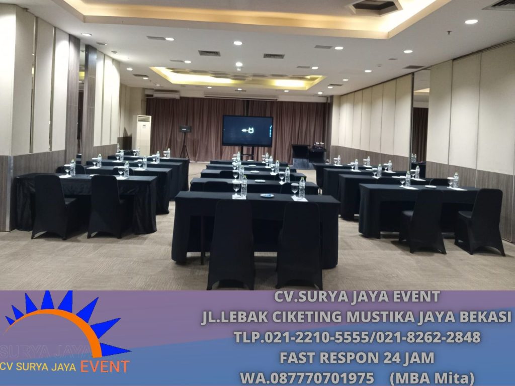 Rental Meja Kotak,Kursi event Cover Hitam Karawang