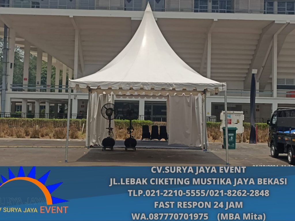 Sewa Tenda Sarnafil Kerucut Putih,Misty fan Jakarta