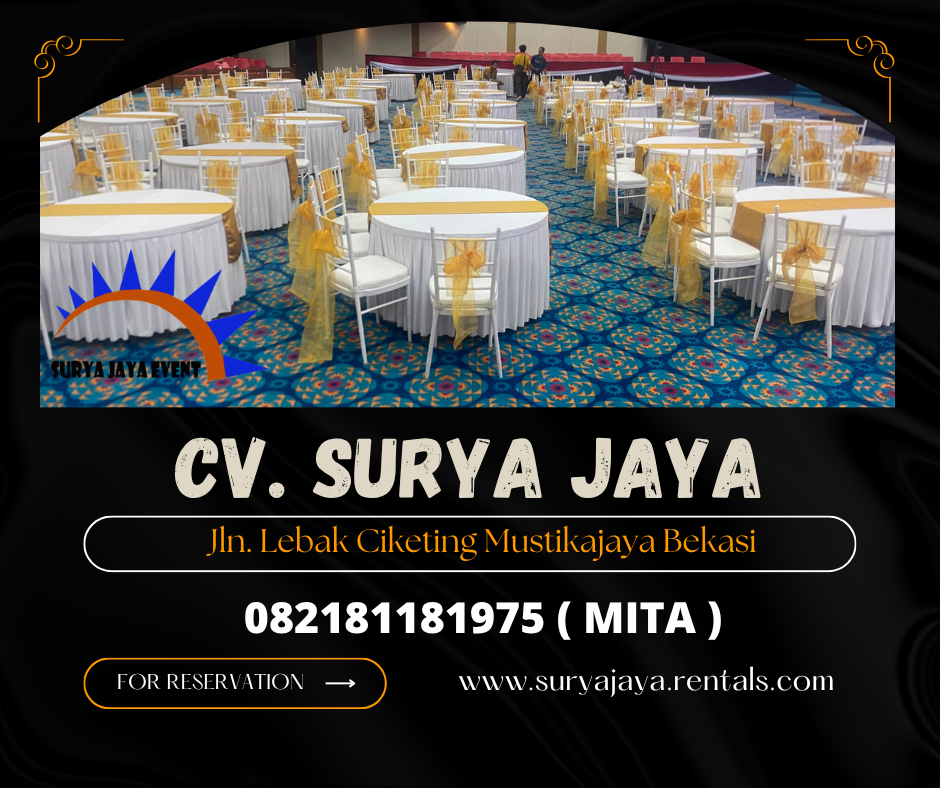 Rental Kursi Tiffany Putih Pita Gold Gedung DPRD DKI Jakarta