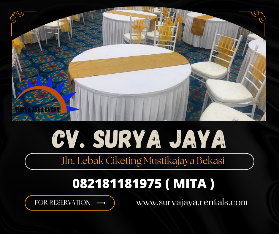 Rental Kursi Tiffany Putih Pita Gold Gedung DPRD DKI Jakarta