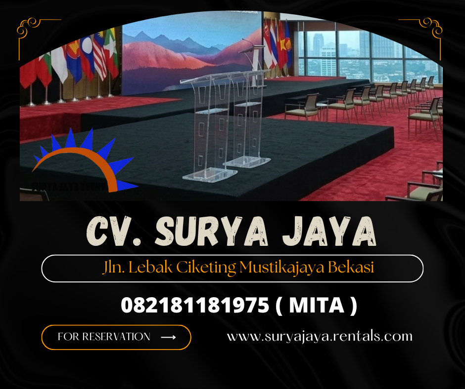 Sewa Podium acrylic Kotak,Podium Acrylic Kaki Stainless Jaksel