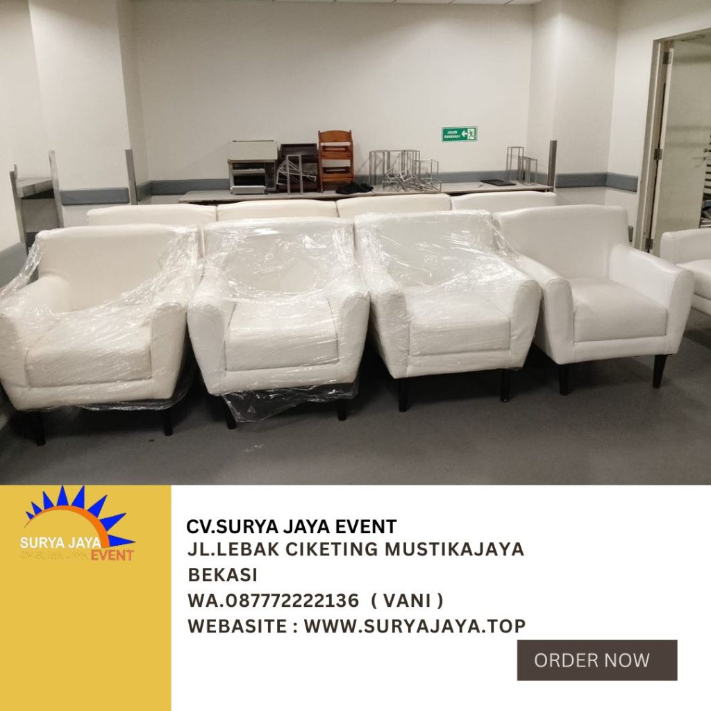 Rental Sofa Scandinavian Putih Single Karawang