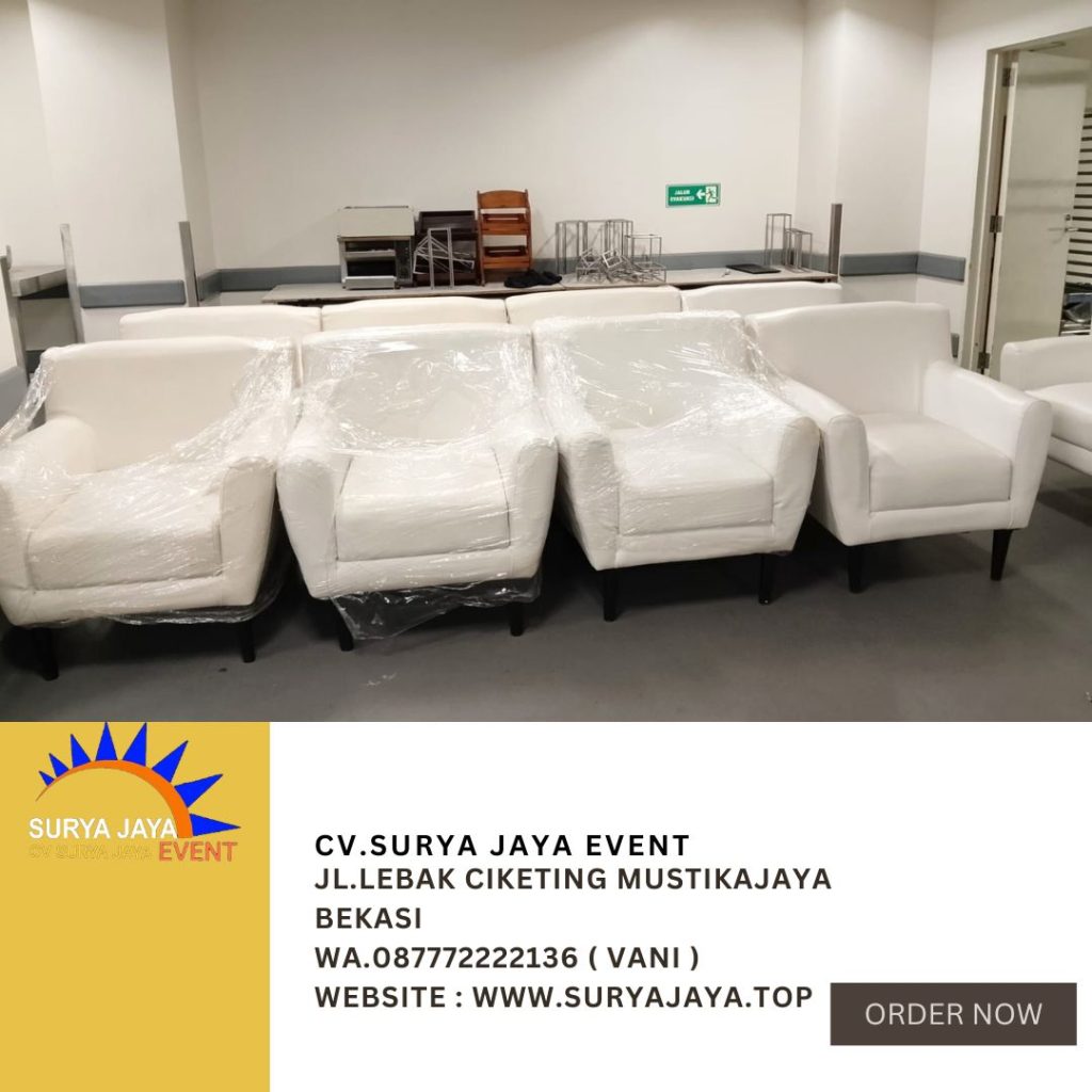 Rental Sofa Scandinavian Putih Single Karawang