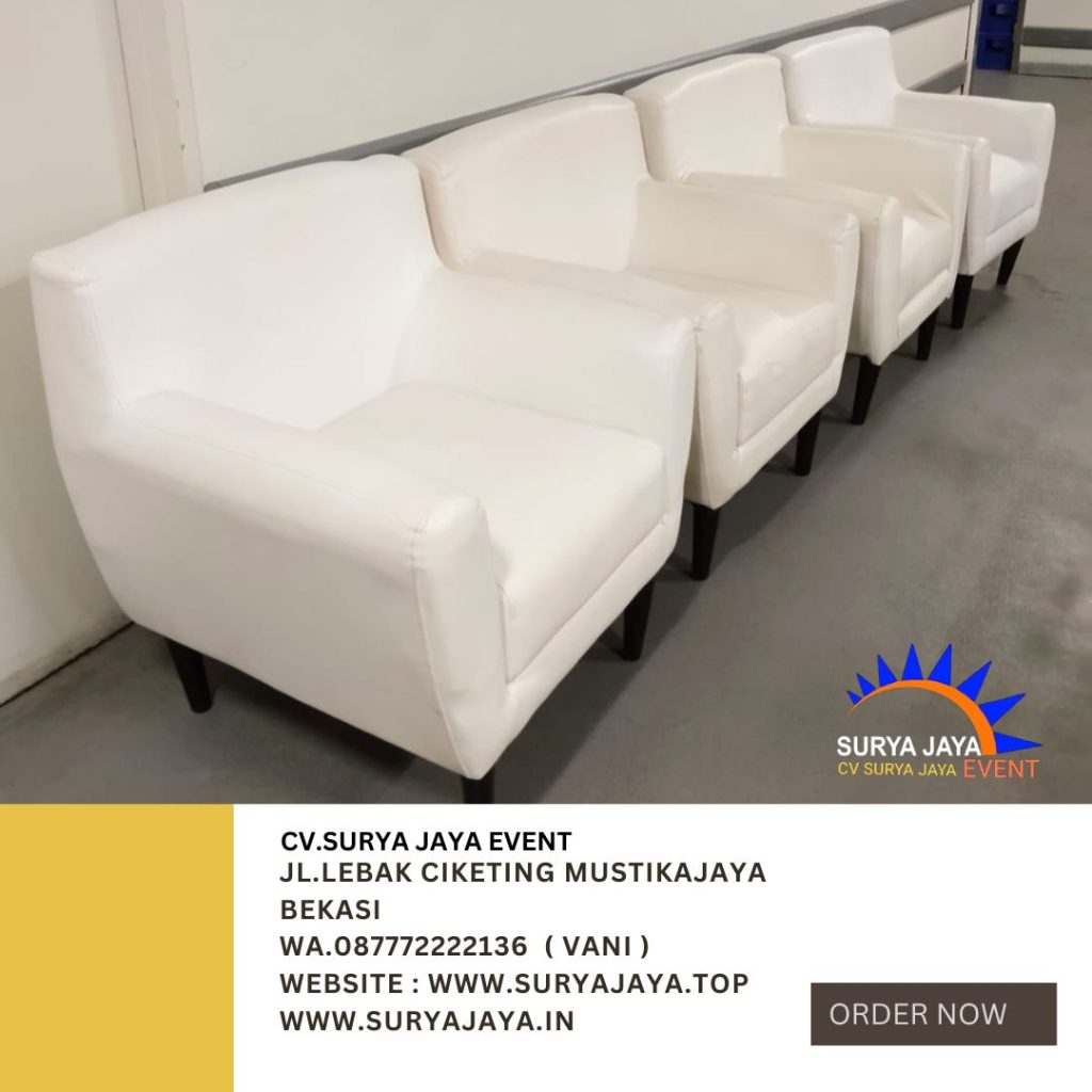 Rental Sofa Scandinavian Putih Single Karawang