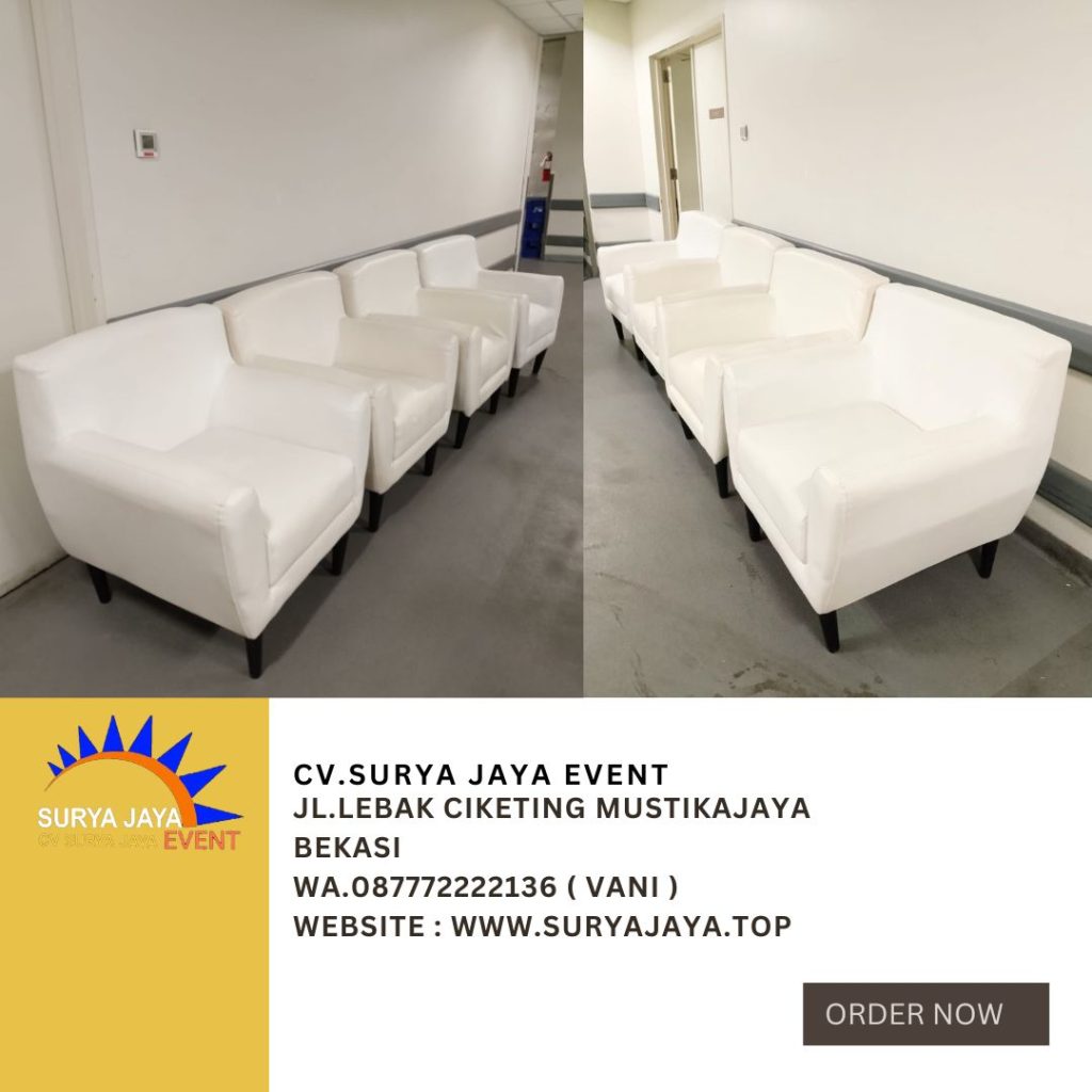 Rental Sofa Scandinavian Putih Single Karawang