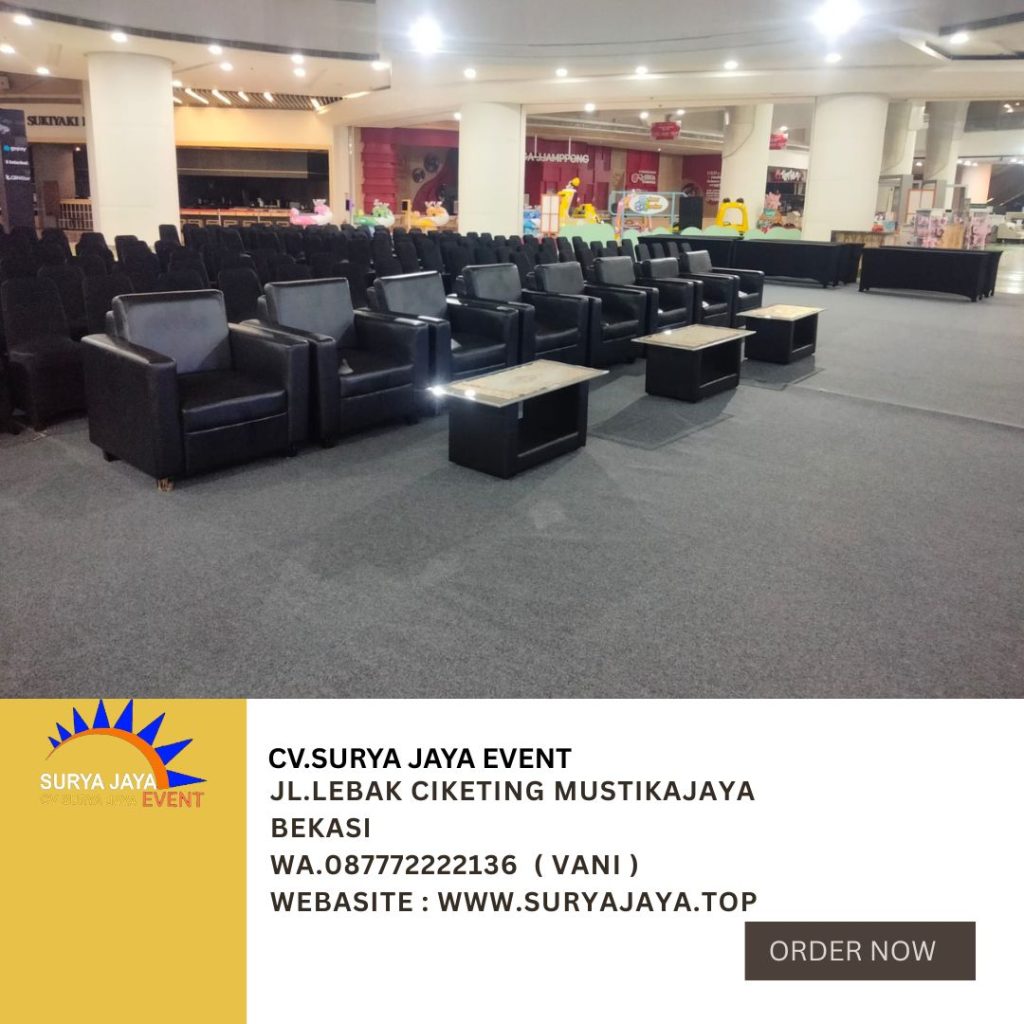 Sewa Sofa Hitam Type Single,Meja Kaca VIP Kuningan Jaksel