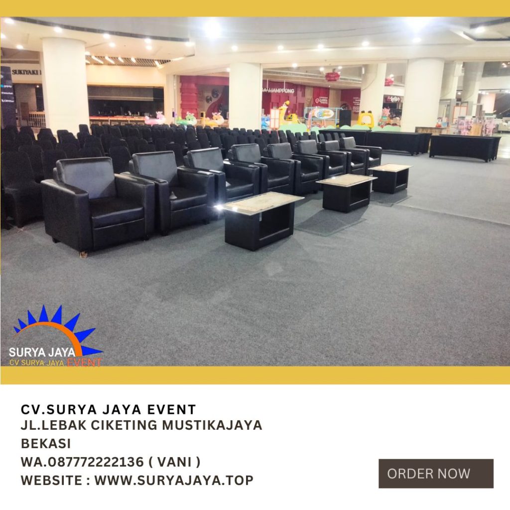 Sewa Sofa Hitam Type Single,Meja Kaca VIP Kuningan Jaksel