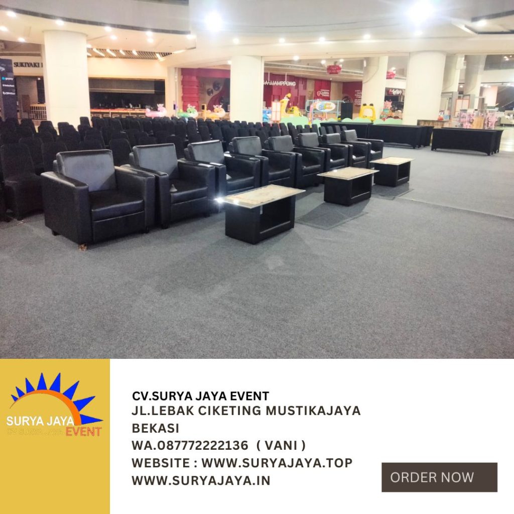 Sewa Sofa Single Hitam,Kursi,Meja Kaca VIP Lotte Mall Kuningan