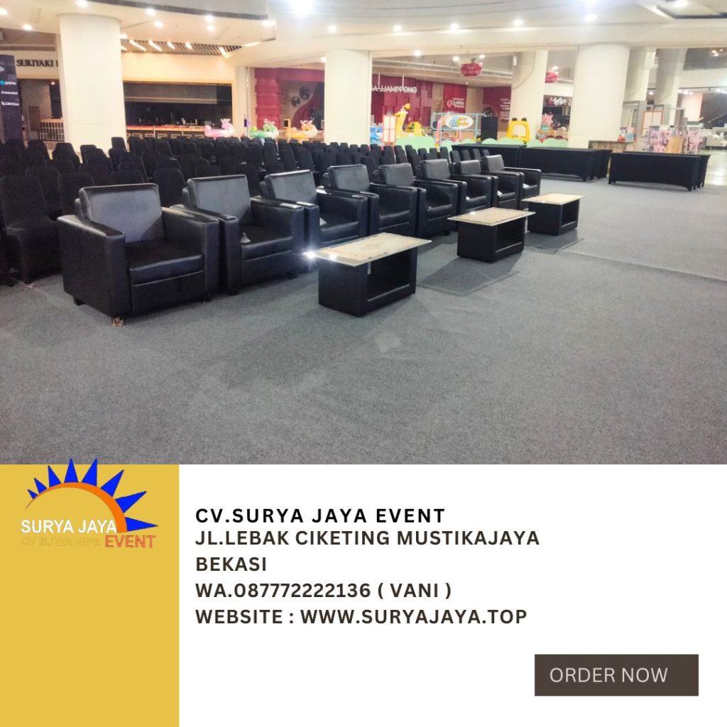 Sewa Sofa Single Hitam,Kursi,Meja Kaca VIP Lotte Mall Kuningan