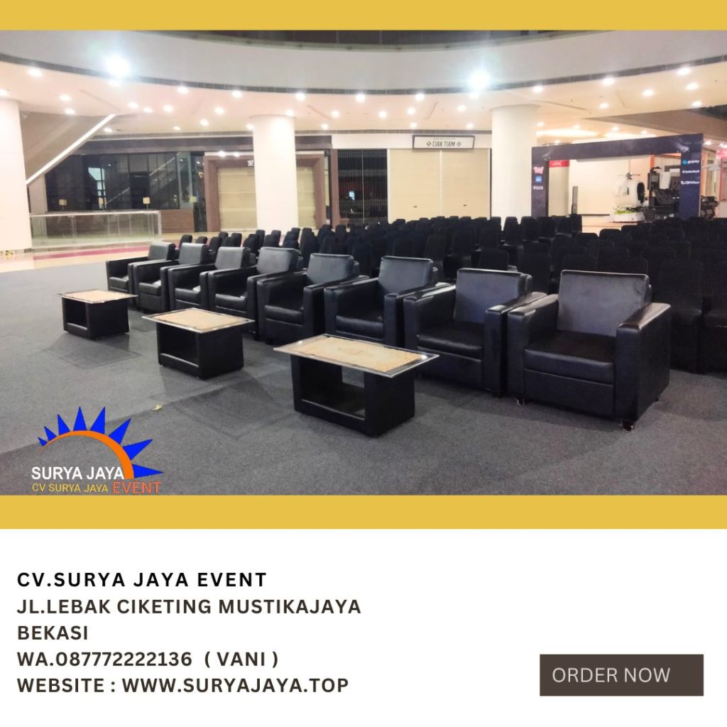 Sewa Sofa Single Hitam,Kursi,Meja Kaca VIP Lotte Mall Kuningan