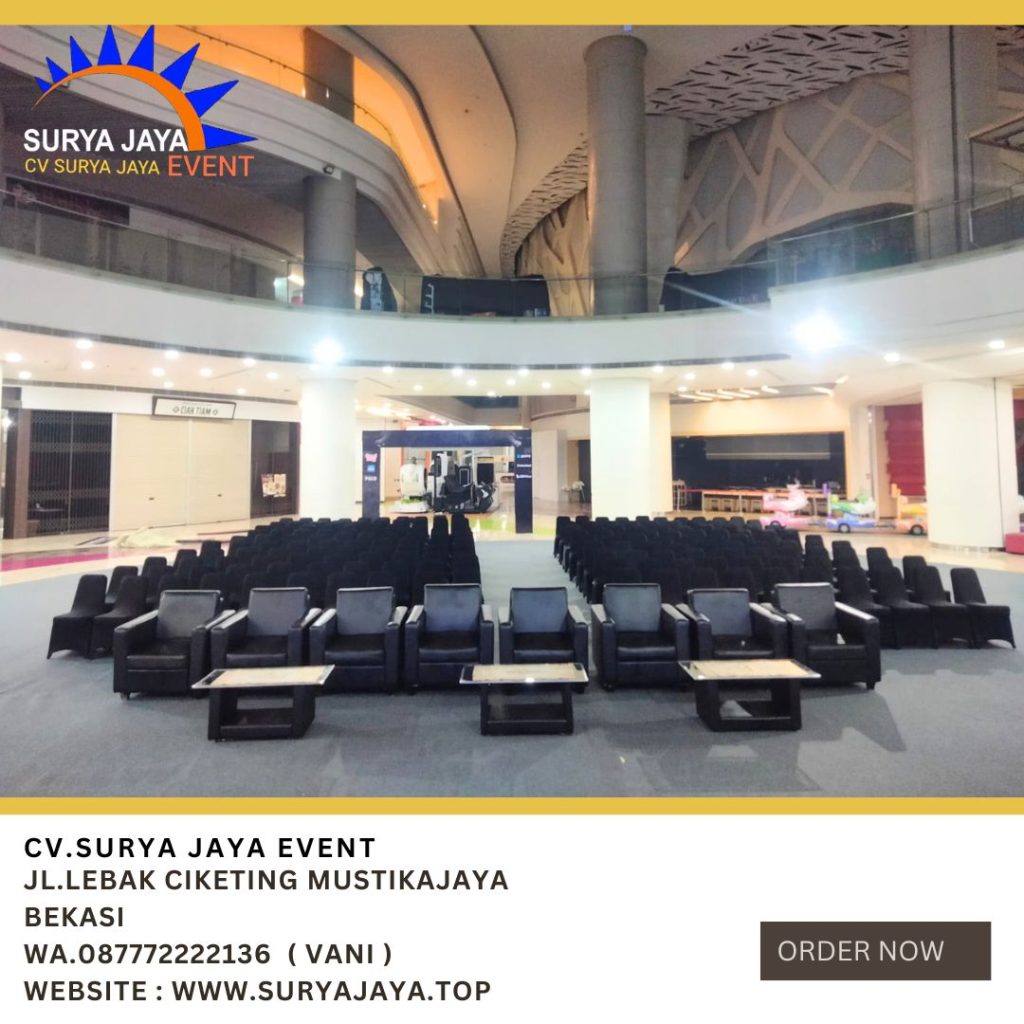 Sewa Sofa Single Hitam,Kursi,Meja Kaca VIP Lotte Mall Kuningan