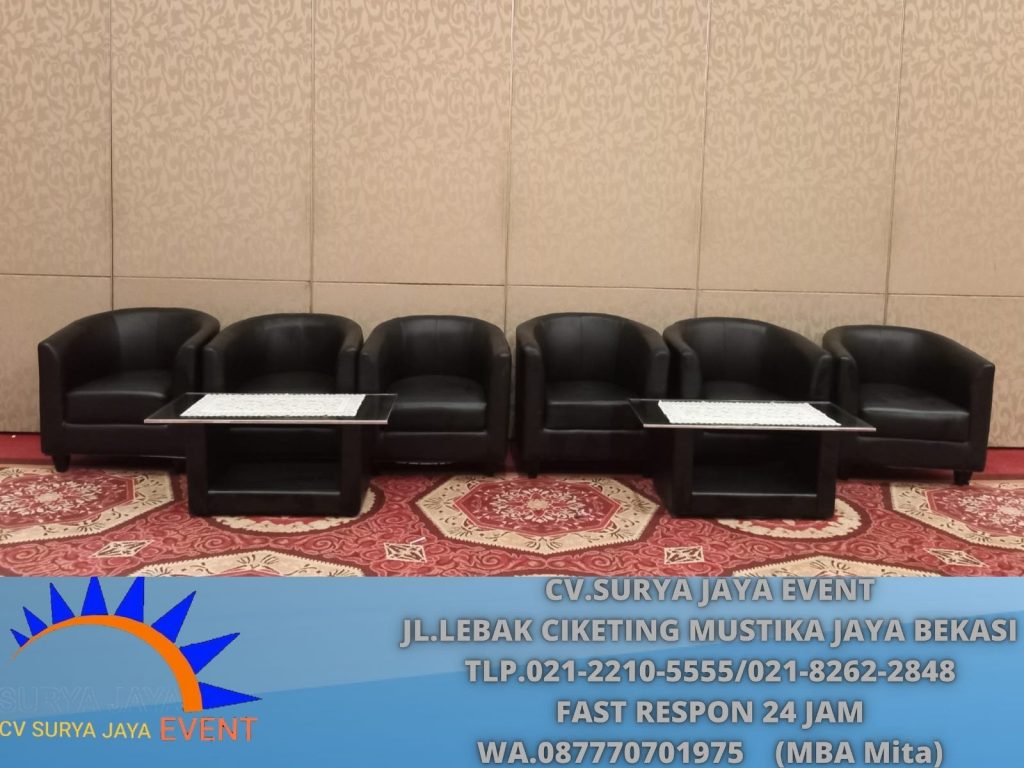 Sewa Sofa Oval Set Meja VIP Wallet Musium Market Sentul
