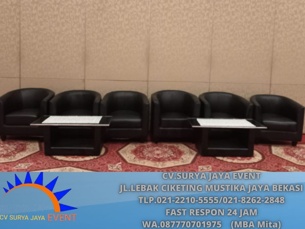 Sewa Sofa Oval Set Meja VIP Wallet Musium Market Sentul
