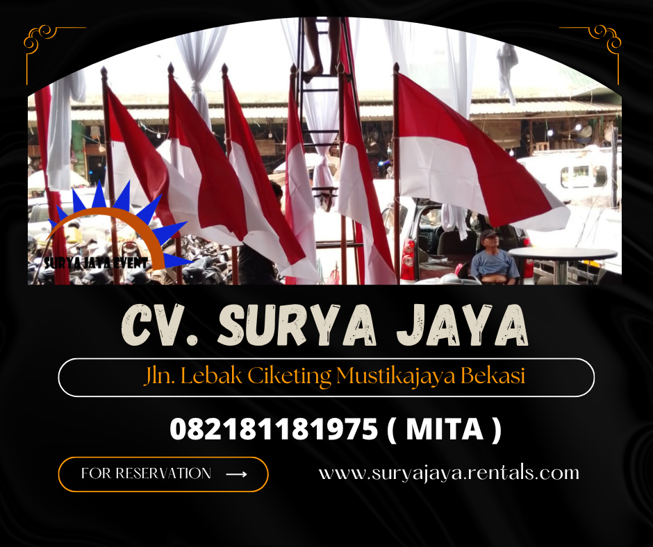 Sewa Tiang Bendera VIP Kayu,Podium Cokelat Depok (082181181975)