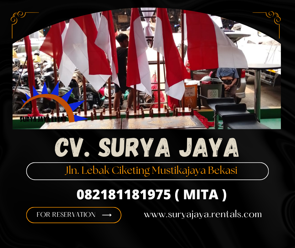 Sewa Tiang Bendera VIP Kayu,Podium Cokelat Depok (082181181975)