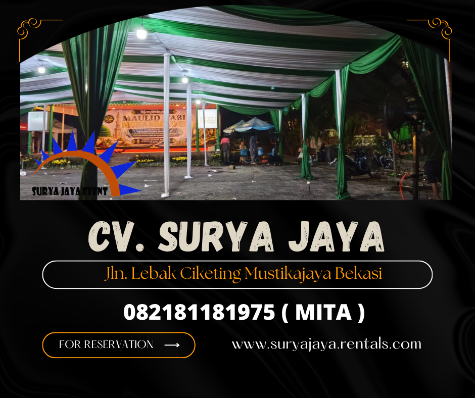 Sewa Tenda Serut Putih Hijau jakarta (082181181975)