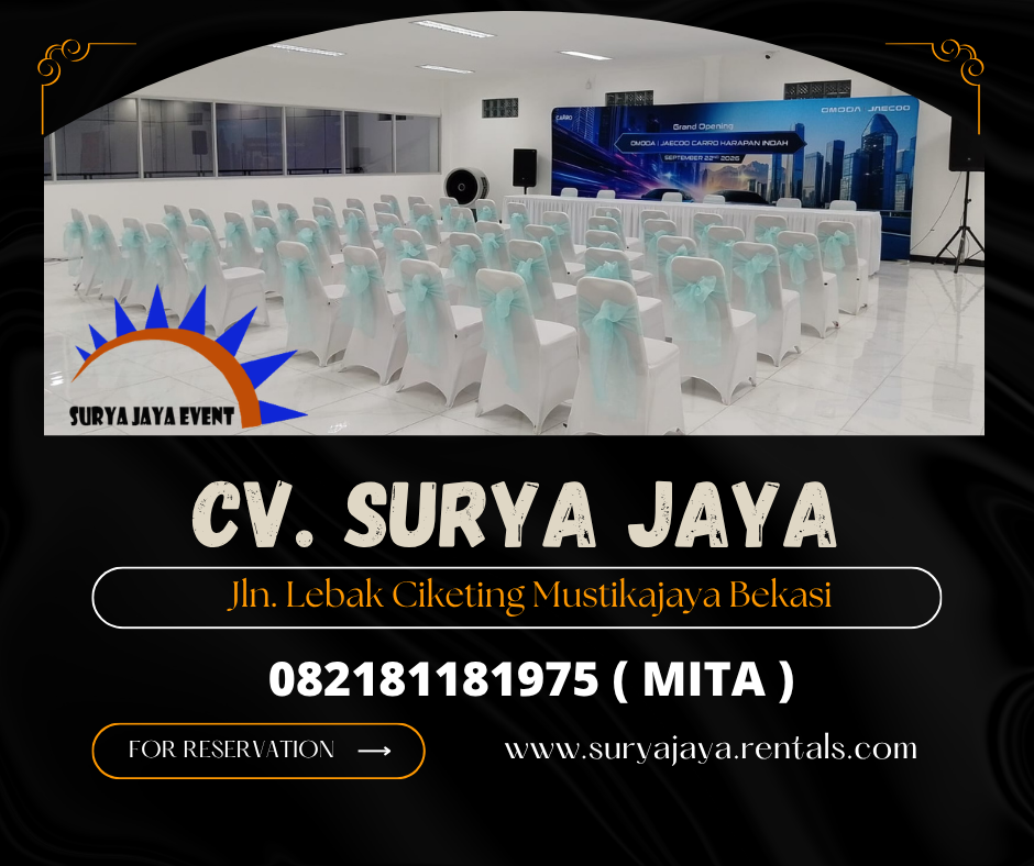 Sewa Meja Kotak,Kursi susun Cover Putih Harapan Indah (082181181975)