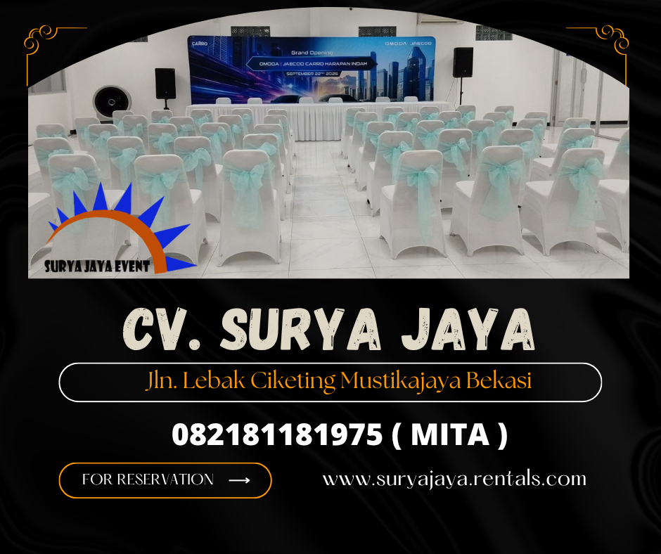 Sewa Meja Kotak,Kursi susun Cover Putih Harapan Indah (082181181975)