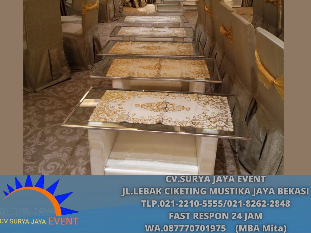 Sewa Meja KAca VIP Putih hotel gand mahakam (0877-7070-1975)