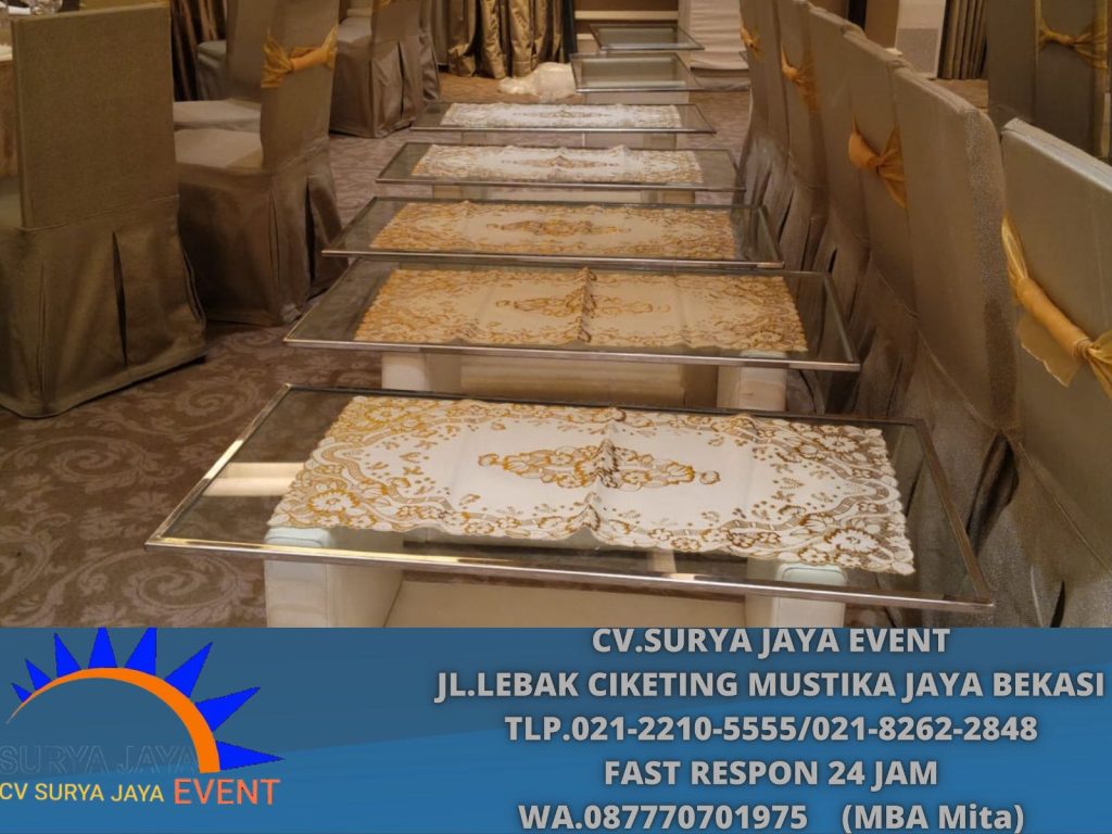Sewa Meja KAca VIP Putih hotel gand mahakam (0877-7070-1975)