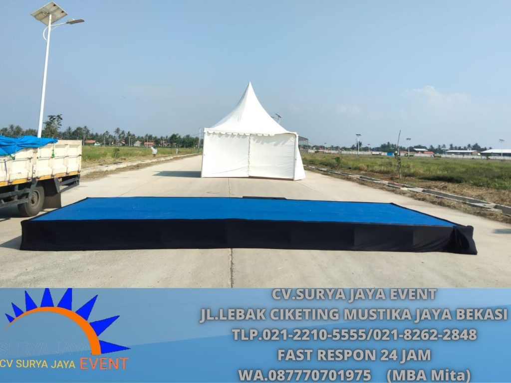 Sewa Panggung Poni Hitam Karpet Biru Depok (0877-7070-1975)