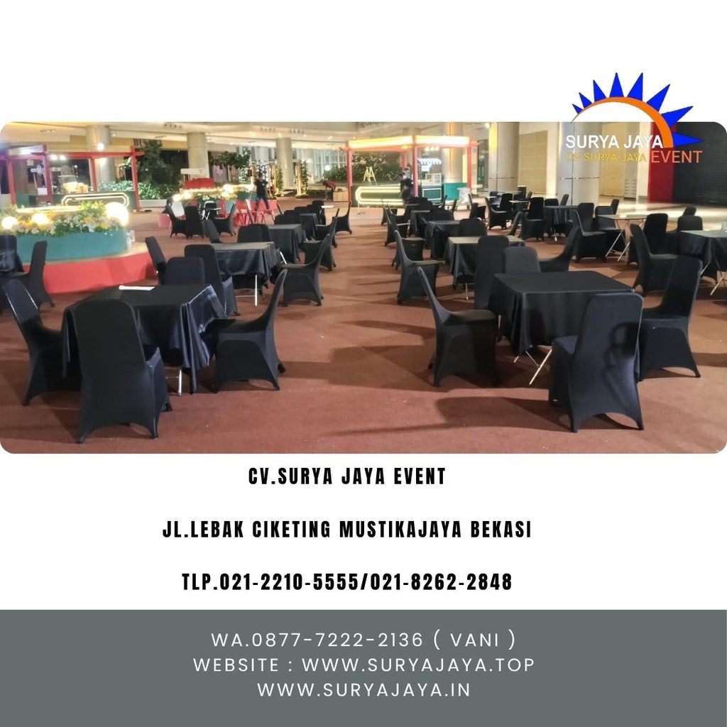 Sewa Kursi Susun Cover Hitam PIK2 (087772222136)