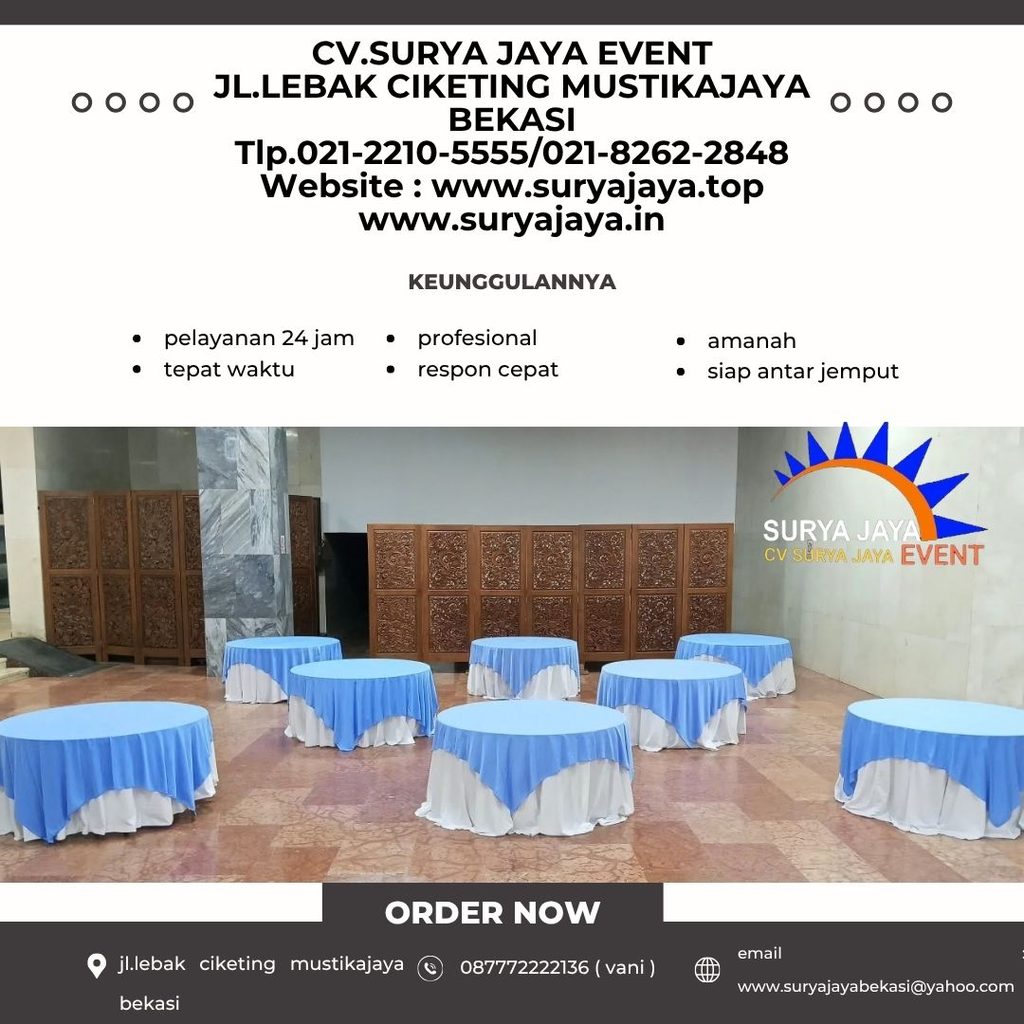 Sewa Meja Bulat Jakarta (087772222136)