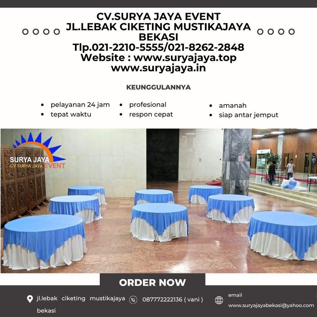 Sewa Meja Bulat Jakarta (087772222136)