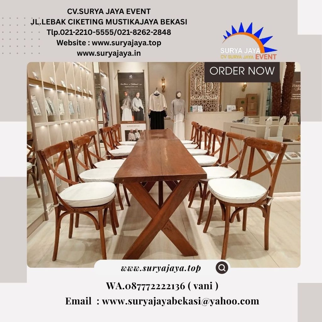 Sewa Meja taman Set Kursi Cross Back Jaksel (087772222136)