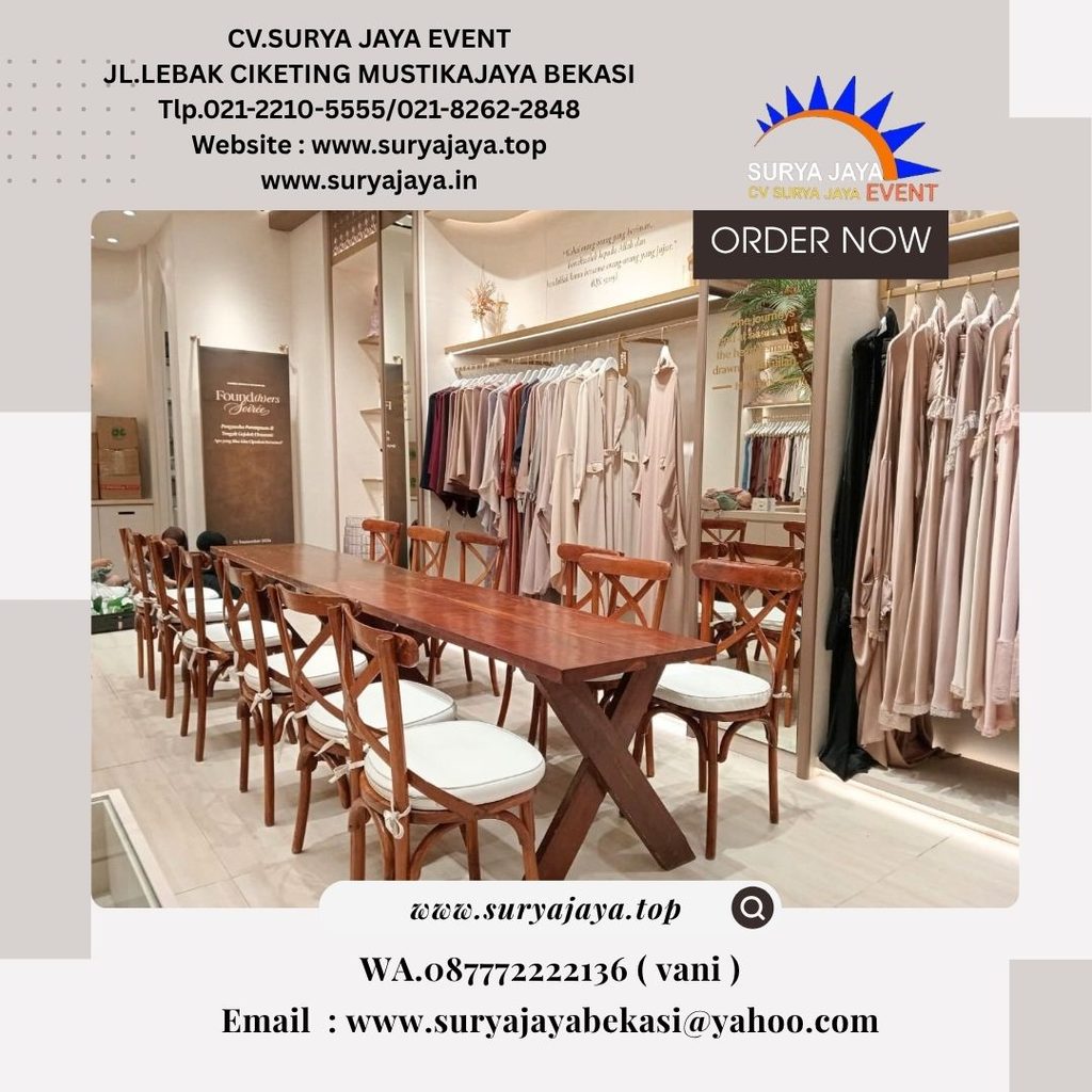 Sewa Meja taman Set Kursi Cross Back Jaksel (087772222136)