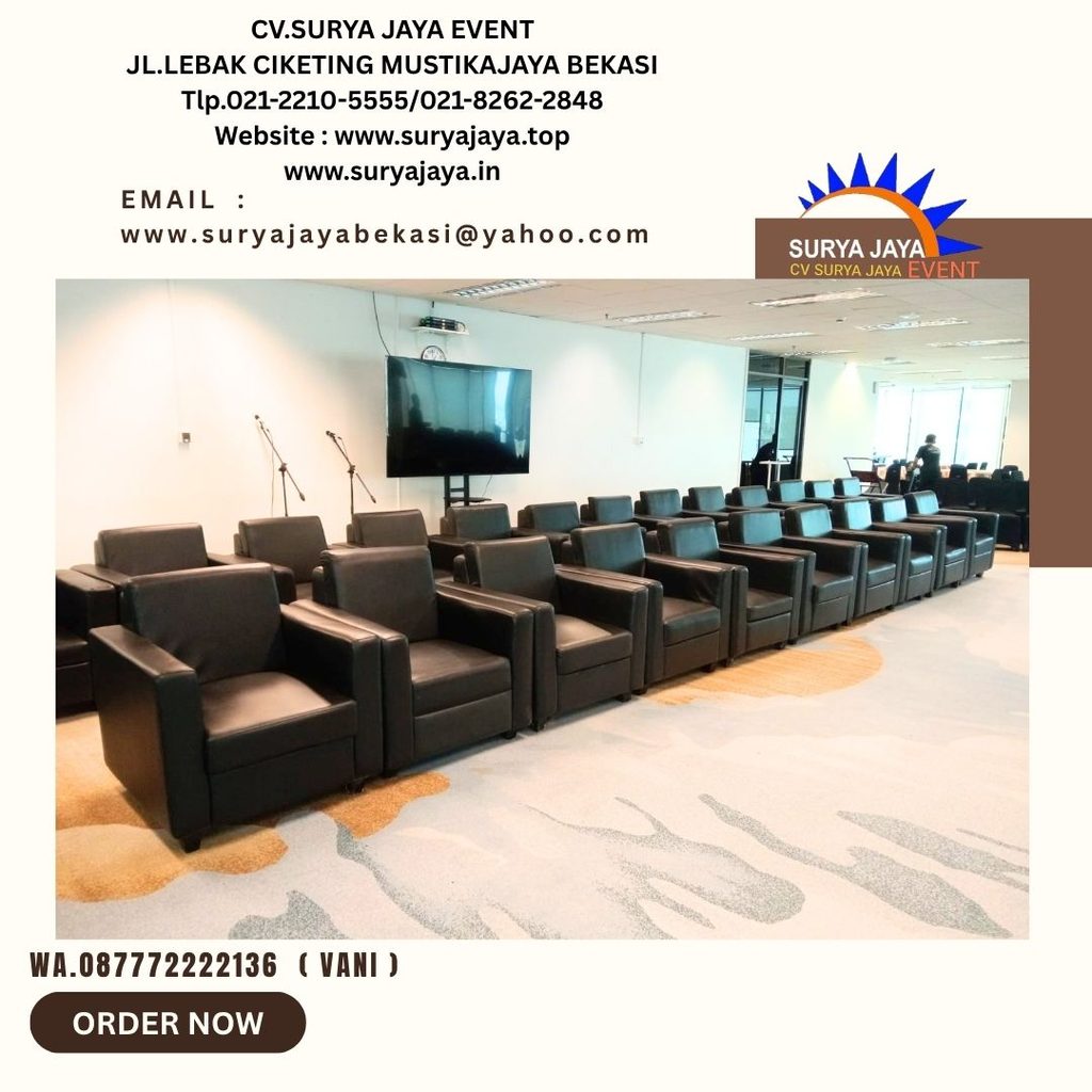 Sewa Sofa Hitam Single,Meja VIP Kaca Jakarta (087772222136)