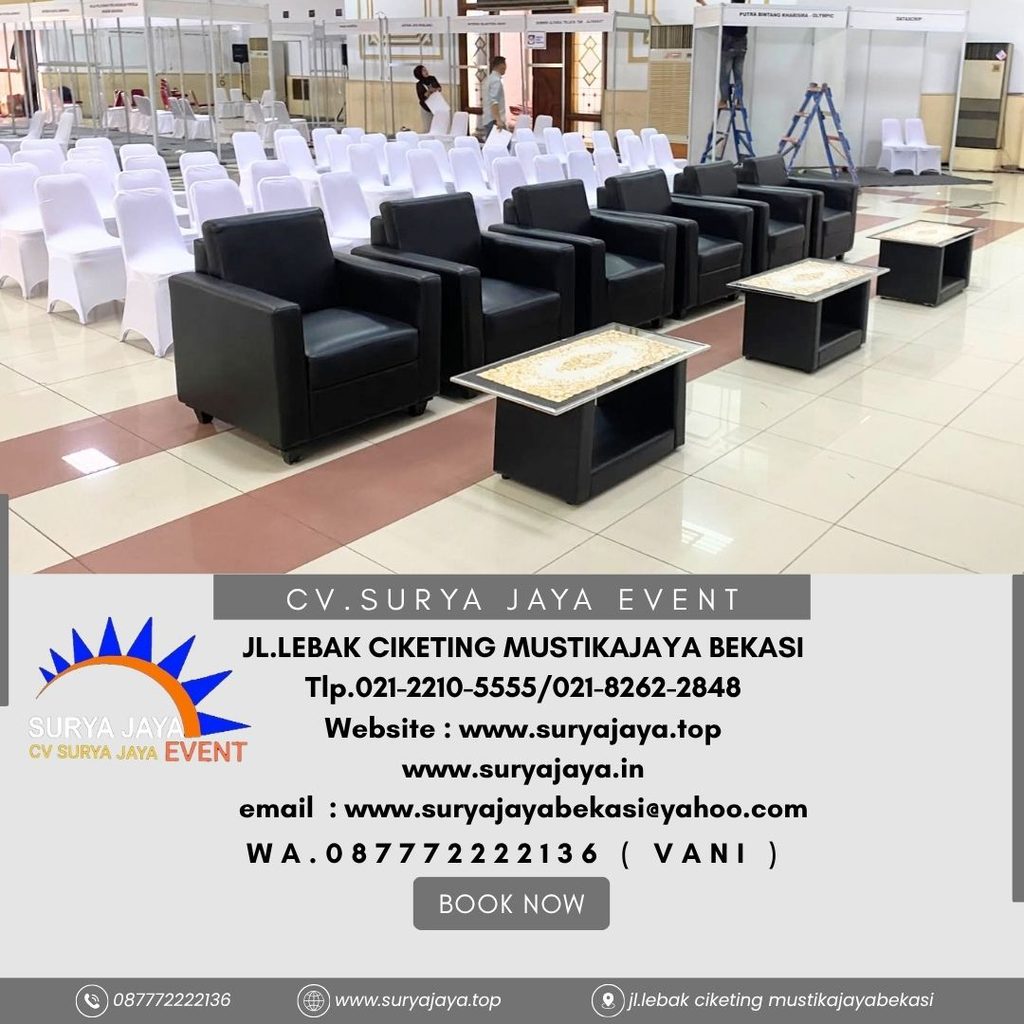 Sewa Sofa Hitam,Tiang bendera Pataka,Kursi Futura Daan Mogot (087772222136)