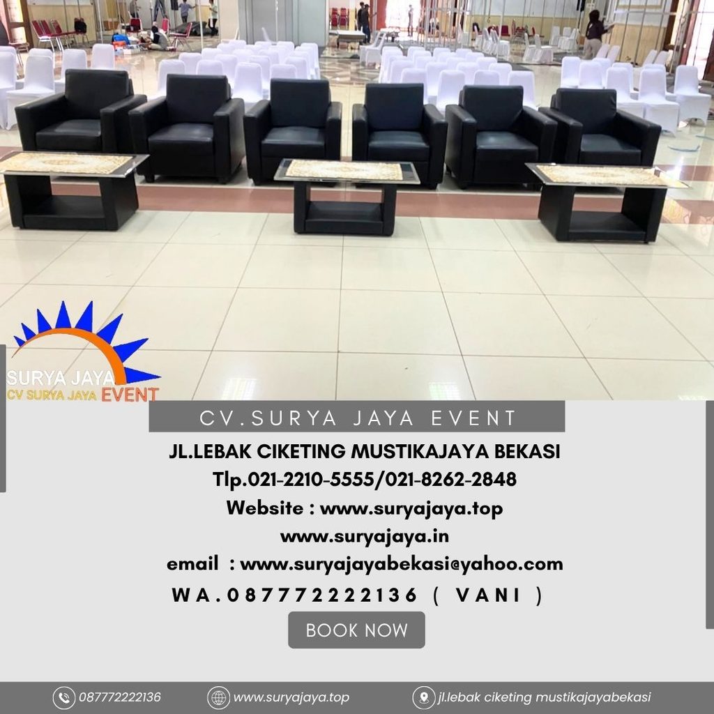 Sewa Sofa Hitam,Tiang bendera Pataka,Kursi Futura Daan Mogot (087772222136)