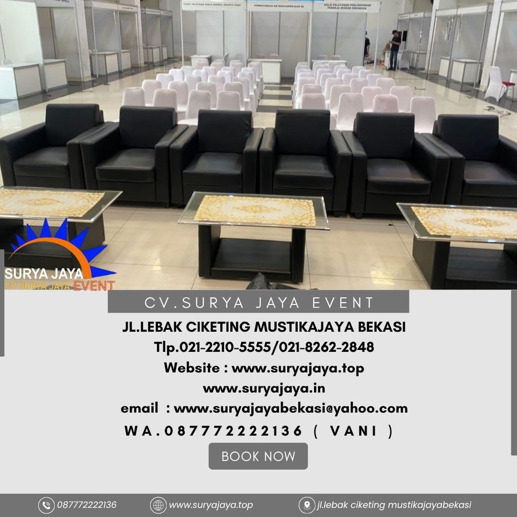 Sewa Sofa Hitam,Tiang bendera Pataka,Kursi Futura Daan Mogot (087772222136)