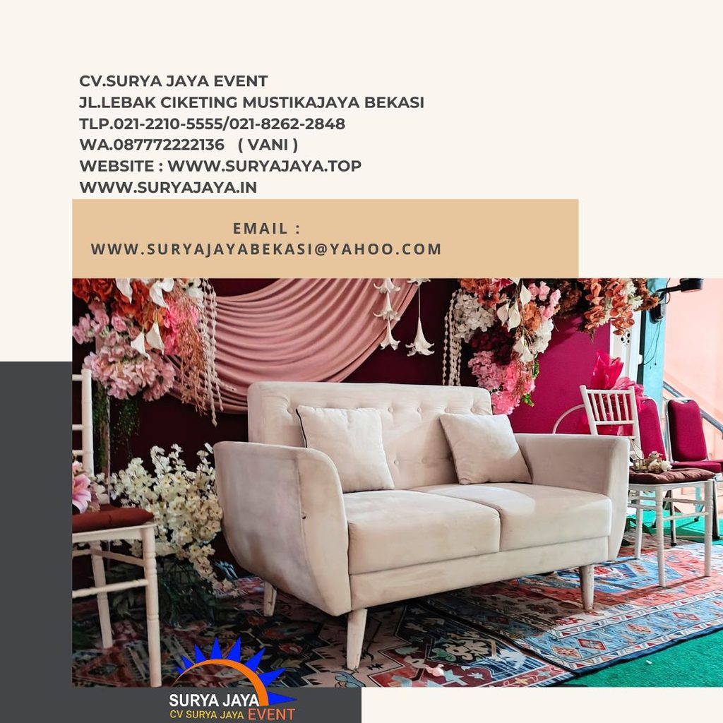 Sewa Sofa Minimalis Kaki Kayu Type Double Seater Jakarta