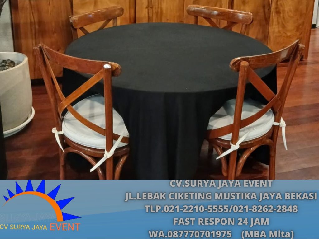  Cross Back Chairs,Round Table Jakarta