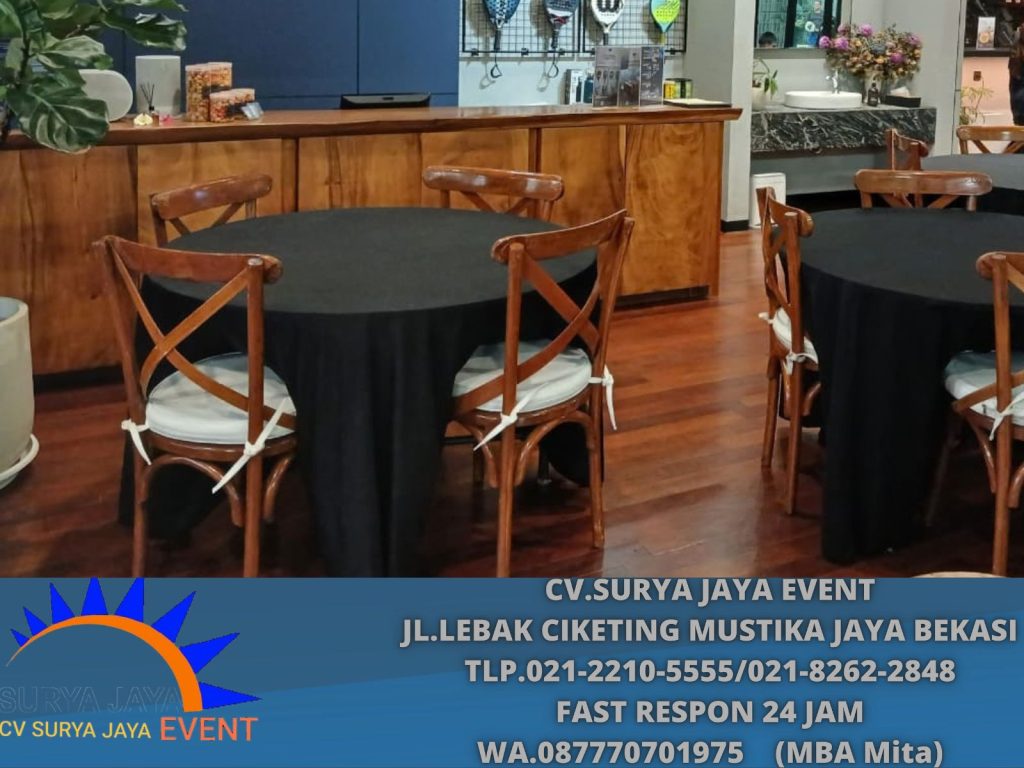  Cross Back Chairs,Round Table Jakarta