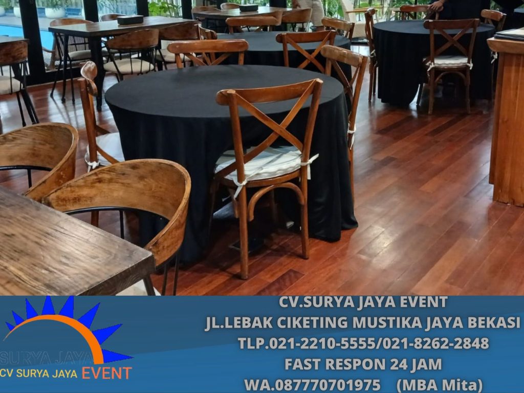  Cross Back Chairs,Round Table Jakarta