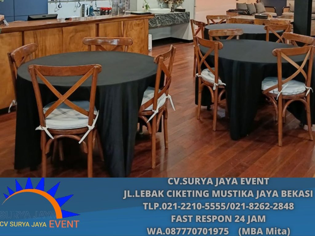  Cross Back Chairs,Round Table Jakarta
