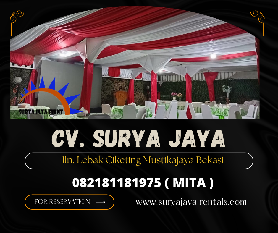 Rental Tenda Dekor Serut Putih Merah Jatiluhur (082181181975)