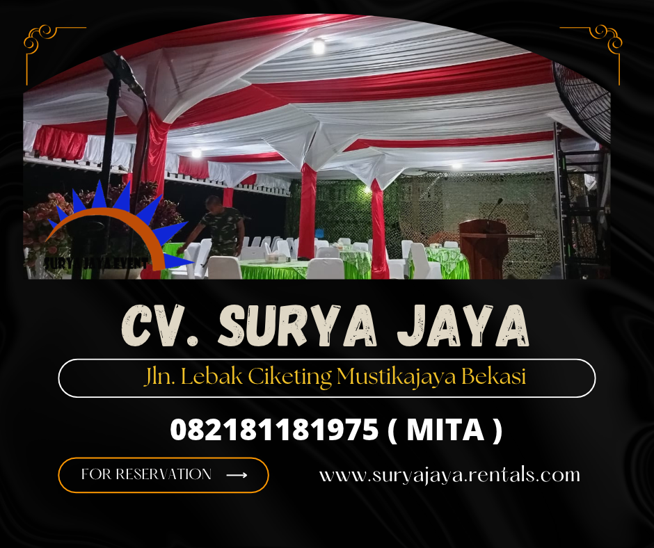 Rental Tenda Dekor Serut Putih Merah Jatiluhur (082181181975)