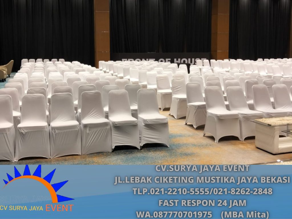 Sewa Kursi Susun Stenlis Cover Putih Jaksel (0877-7070-1975)